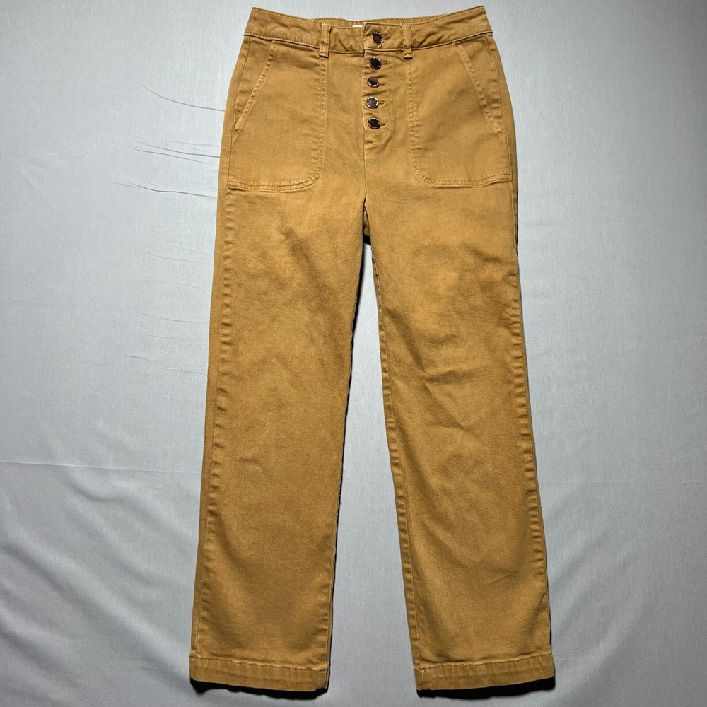 DL1961 Womens Brown Button Fly Marianna Hewitt Jerry High Rise Straight Jeans 27